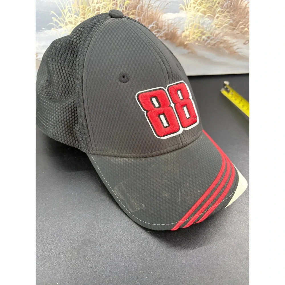Adidas NASCAR Dale Earnhardt Jr 88 Hat Black Red A-Flex Stretch Fit Cap L/XL